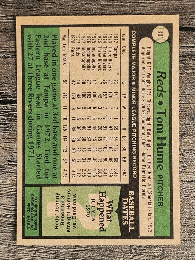 1979 Topps #301 Tom Hume (NMMT)