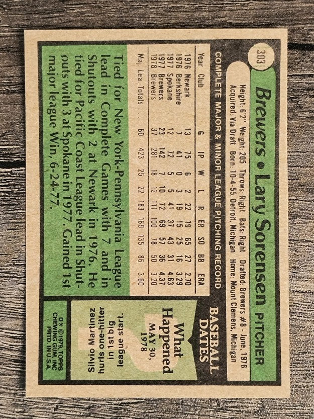 1979 Topps #303 Lary Sorensen (EXMT)