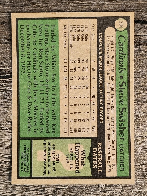 1979 Topps #304 Steve Swisher (EX)