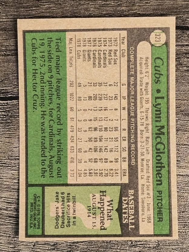 1979 Topps #323 Lynn McGlothen (EXMT)