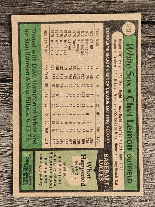 1979 Topps #333 Chet Lemon (EXMT)