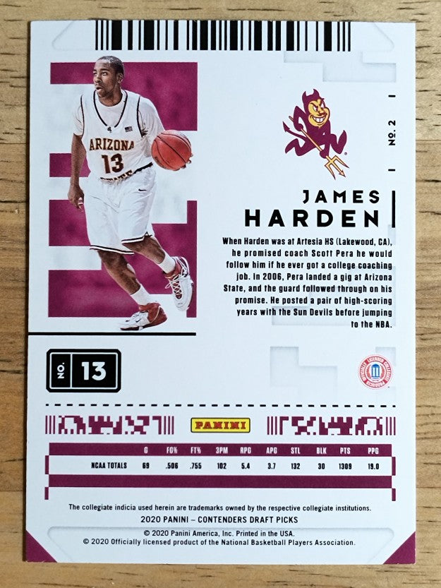 2020-21 Panini Contenders Draft Picks #2 James Harden