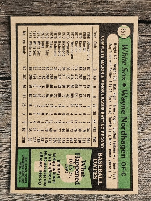 1979 Topps #351 Wayne Nordhagen (NM)