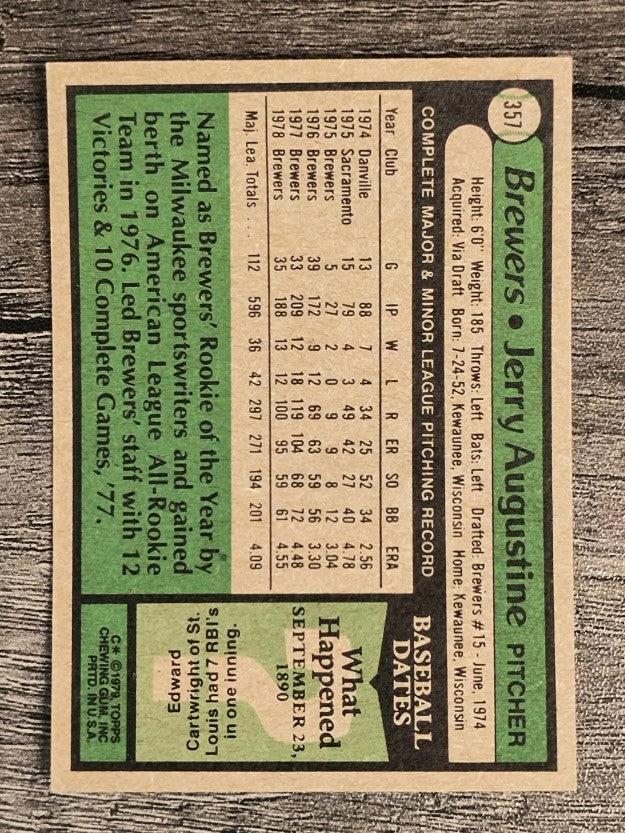 1979 Topps #357 Jerry Augustine (EXMT)