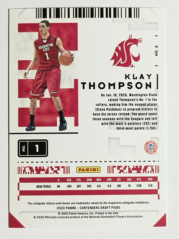 2020-21 Panini Contenders Draft Picks #6 Klay Thompson