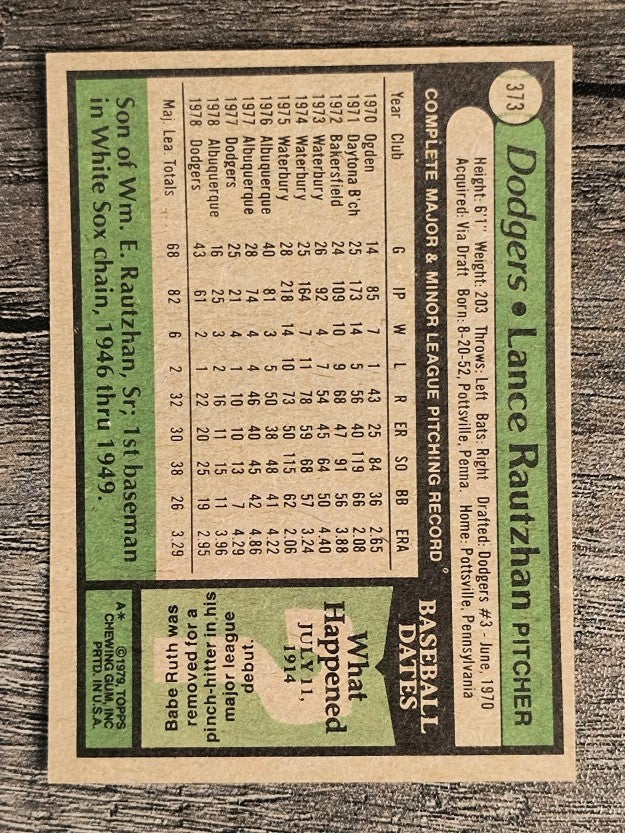 1979 Topps #373 Lance Rautzhan (EXMT)