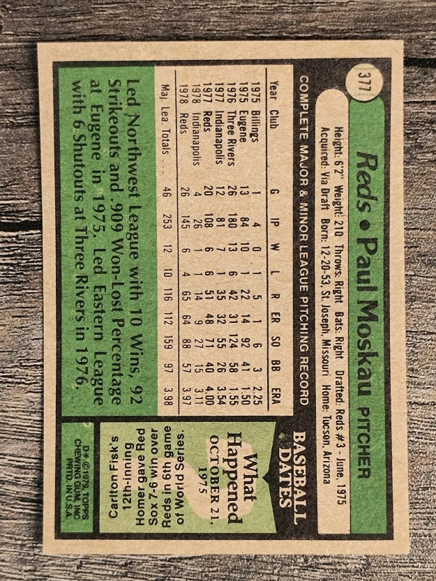1979 Topps #377 Paul Moskau (NMMT)