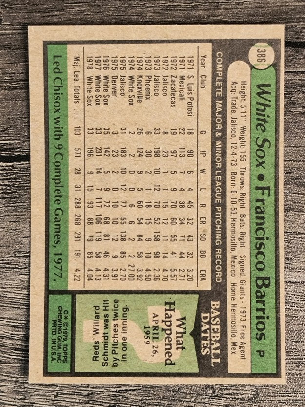 1979 Topps #386 Francisco Barrios (EXMT)