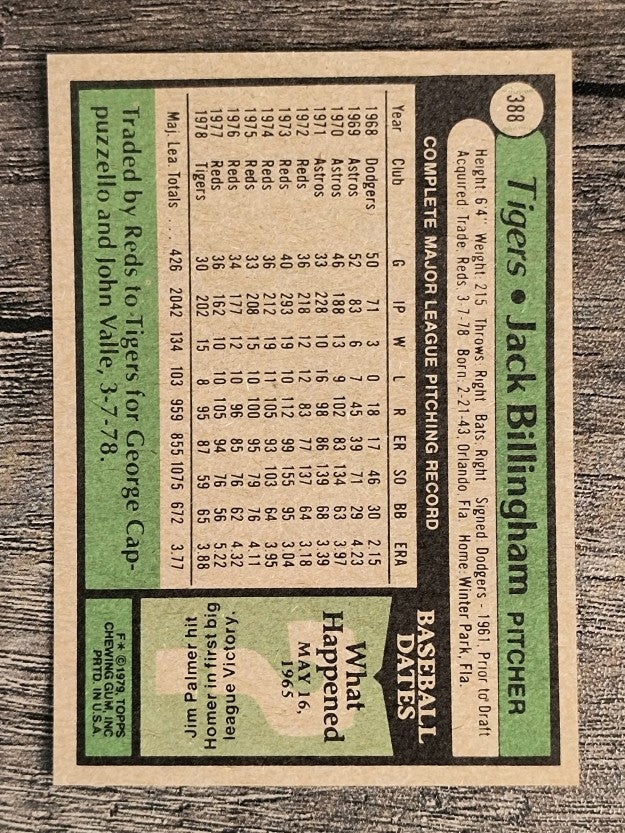 1979 Topps #388 Jack Billingham (EXMT)