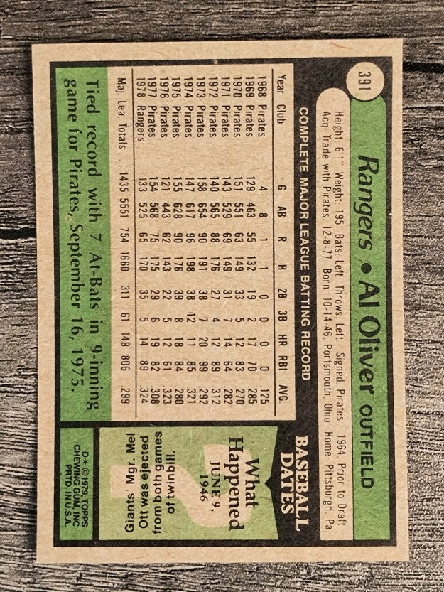 1979 Topps #391 Al Oliver (NM)