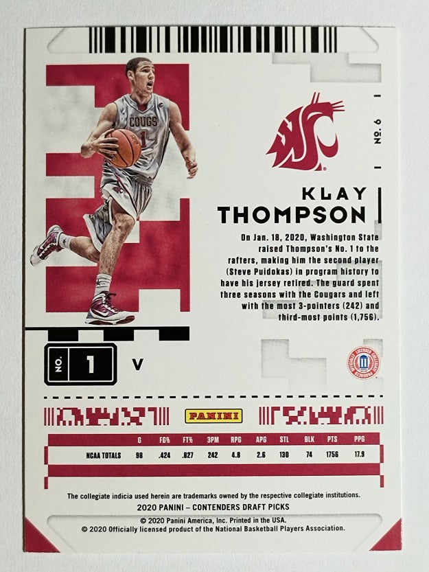 2020-21 Panini Contenders Draft Picks Variations #6 Klay Thompson