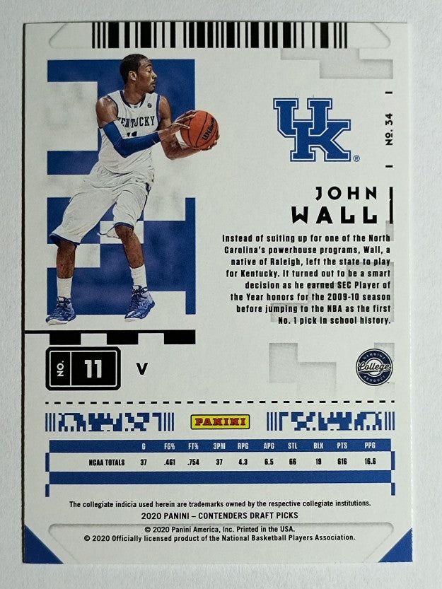 2020-21 Panini Contenders Draft Picks Variations #34 John Wall