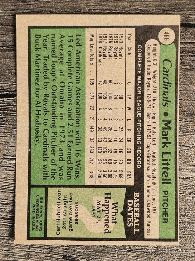 1979 Topps #466 Mark Littell (EX)