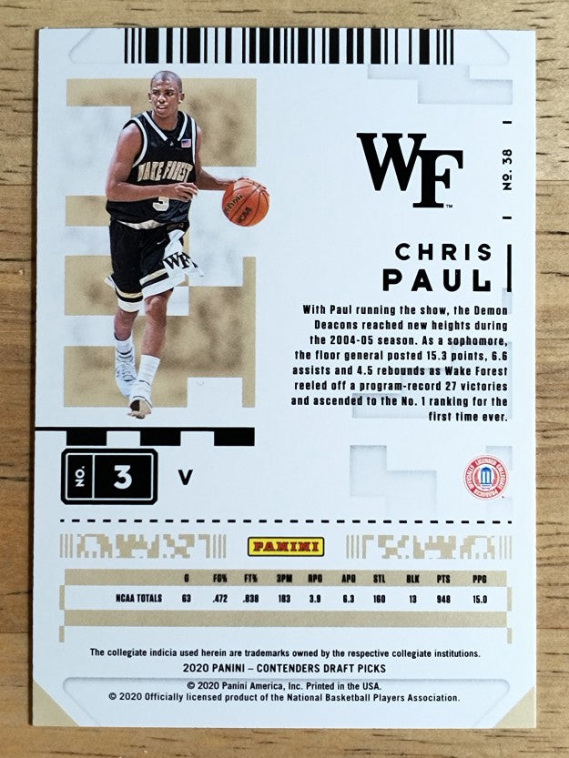 2020-21 Panini Contenders Draft Picks Variations #38 Chris Paul
