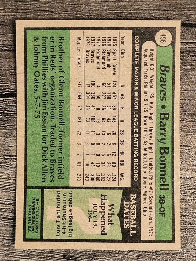 1979 Topps #496 Barry Bonnell (NM)