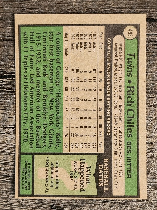 1979 Topps #498 Rich Chiles (EXMT)