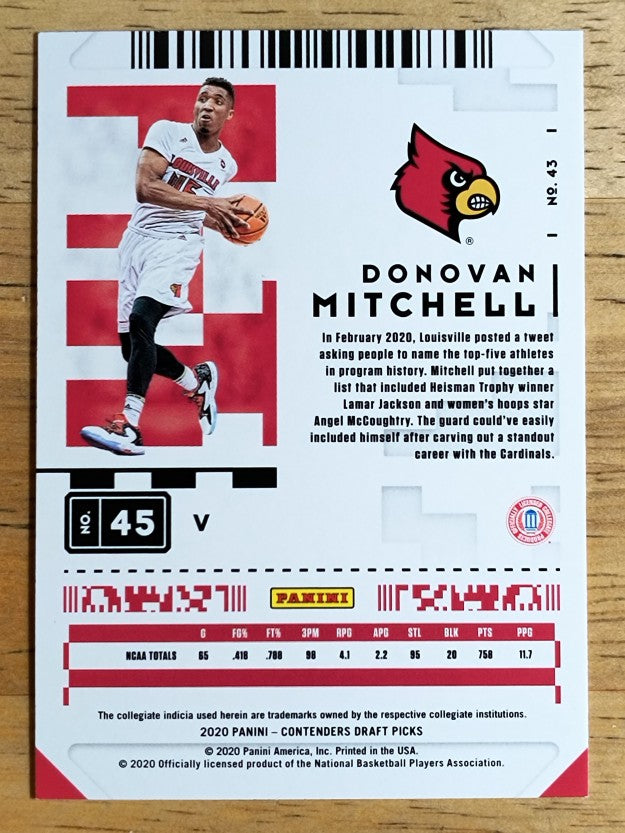 2020-21 Panini Contenders Draft Picks Variations #43 Donovan Mitchell