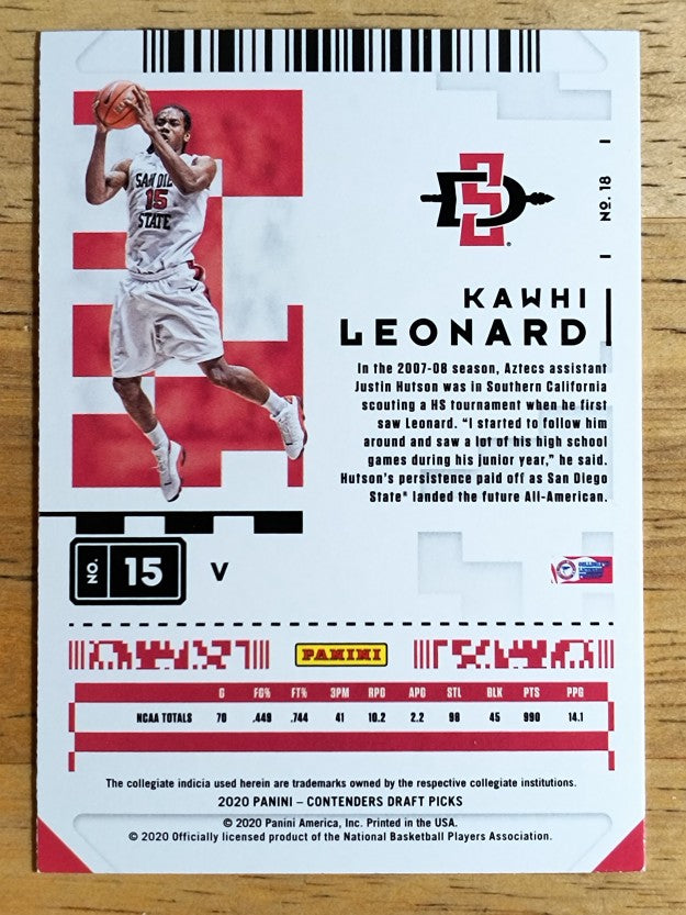 2020-21 Panini Contenders Draft Picks Variations #18 Kawhi Leonard