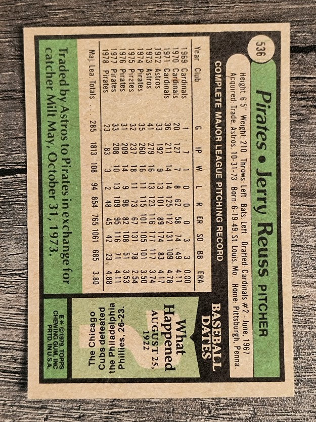 1979 Topps #536 Jerry Reuss (NM)