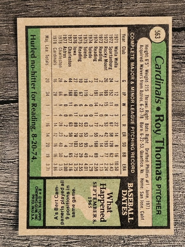 1979 Topps #563 Roy Thomas (EXMT)