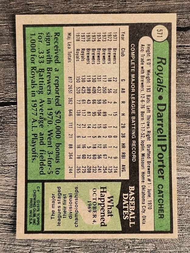 1979 Topps #571 Darrell Porter (EXMT)