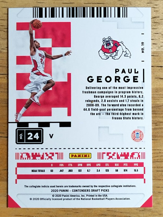 2020-21 Panini Contenders Draft Picks Variations #19 Paul George