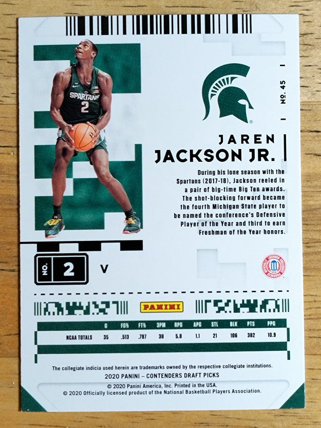 2020-21 Panini Contenders Draft Picks Variations #45 Jaren Jackson Jr.