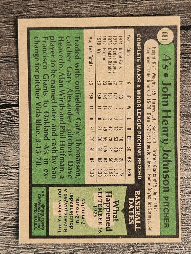 1979 Topps #681 John Henry Johnson RC (NM)