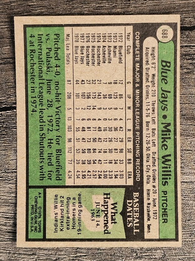 1979 Topps #688 Mike Willis (EXMT)
