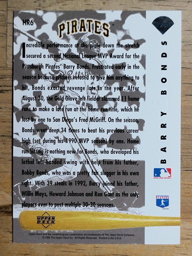 1993 Upper Deck Home Run Heroes #HR6 Barry Bonds