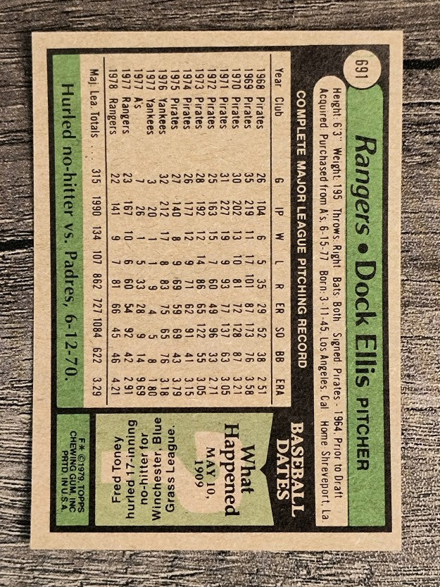 1979 Topps #691 Dock Ellis (NM)