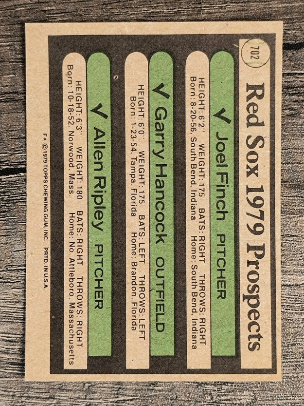 1979 Topps #702 Joel Finch RC/Garry Hancock RC/Allen Ripley RC (EXMT)