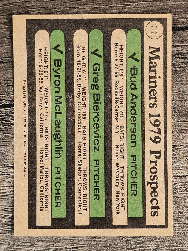 1979 Topps #712 Bud Anderson RC/Greg Biercevicz RC/Byron McLaughlin RC (NM)