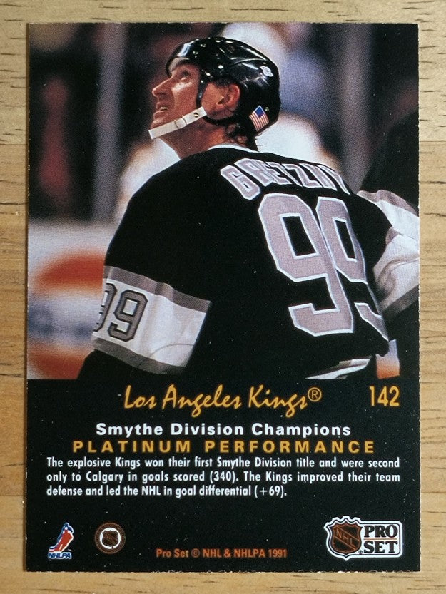 1991-92 Pro Set Platinum #142 Kings/Gretzky on back (NM)