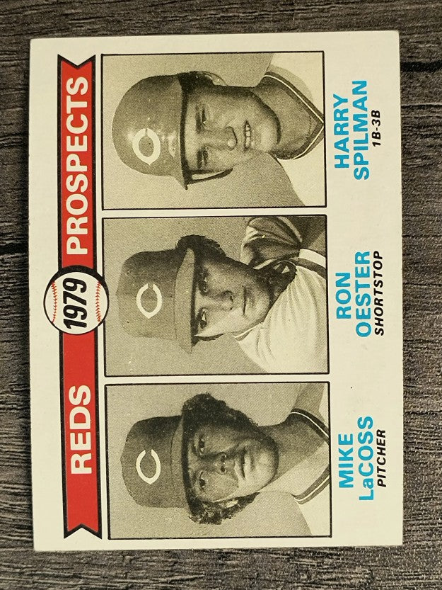 1979 Topps #717 Mike LaCoss RC/Ron Oester RC/Harry Spilman RC (EXMT)