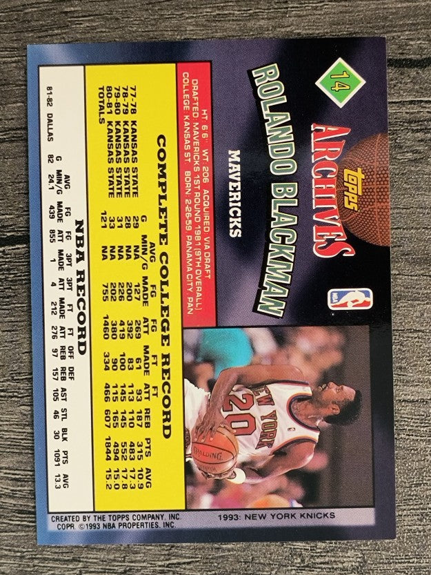 1992-93 Topps Archives #14 Rolando Blackman