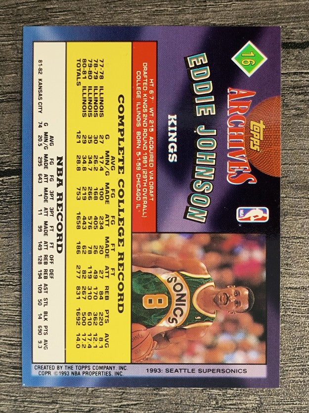 1992-93 Topps Archives #16 Eddie Johnson