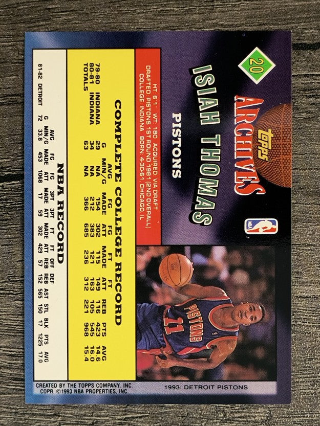 1992-93 Topps Archives #20 Isiah Thomas