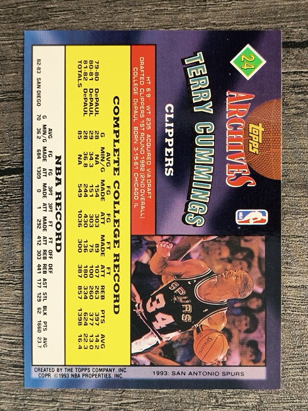 1992-93 Topps Archives #24 Terry Cummings