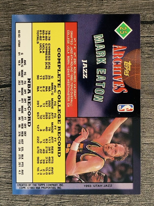 1992-93 Topps Archives #25 Mark Eaton