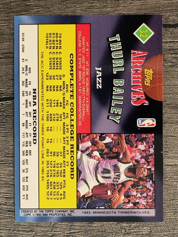 1992-93 Topps Archives #32 Thurl Bailey