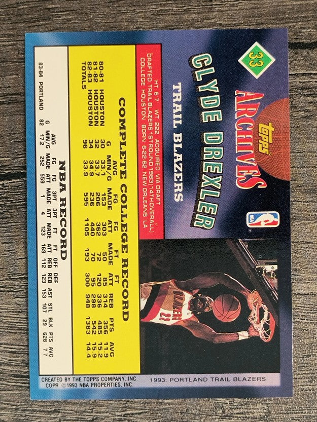 1992-93 Topps Archives #33 Clyde Drexler
