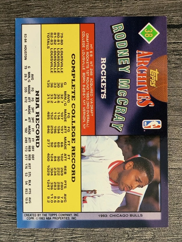 1992-93 Topps Archives #38 Rodney McCray