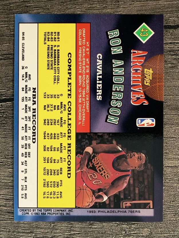 1992-93 Topps Archives #43 Ron Anderson