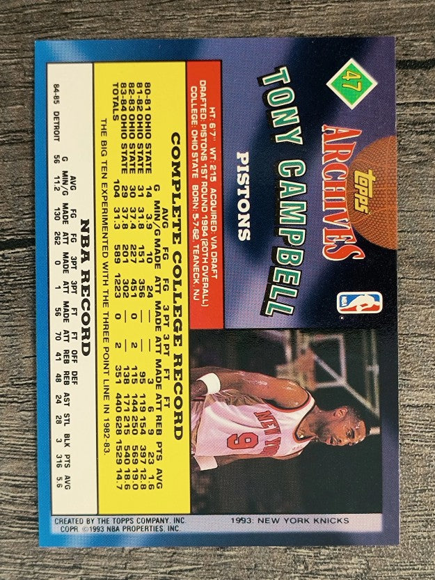 1992-93 Topps Archives #47 Tony Campbell