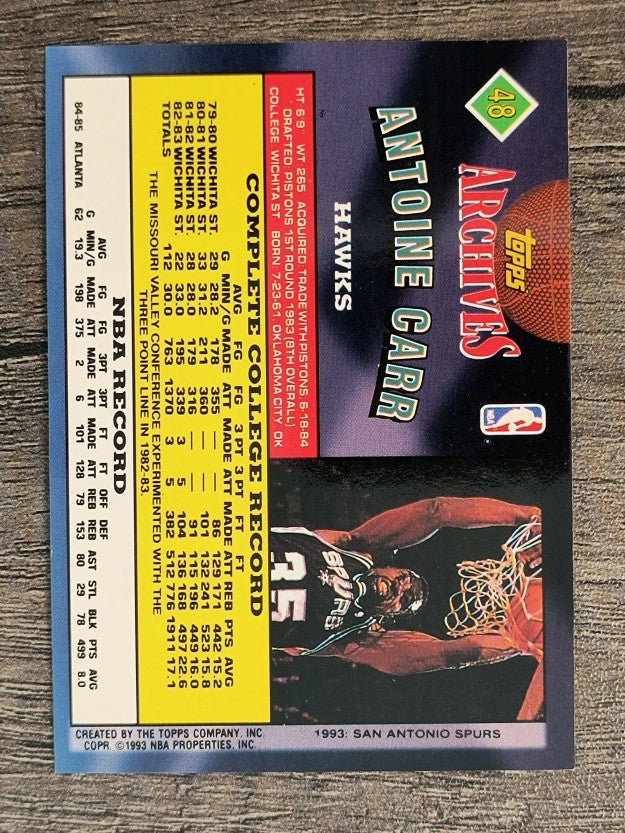 1992-93 Topps Archives #48 Antoine Carr