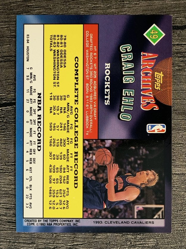 1992-93 Topps Archives #49 Craig Ehlo