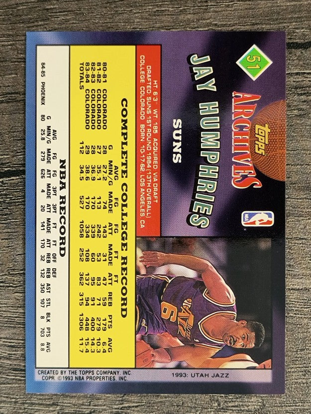 1992-93 Topps Archives #51 Jay Humphries