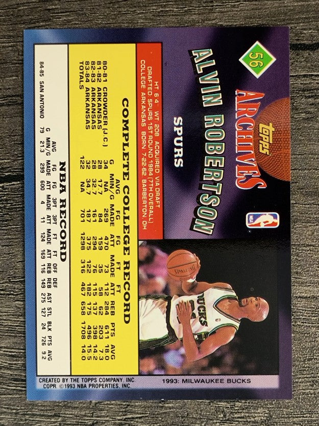 1992-93 Topps Archives #56 Alvin Robertson