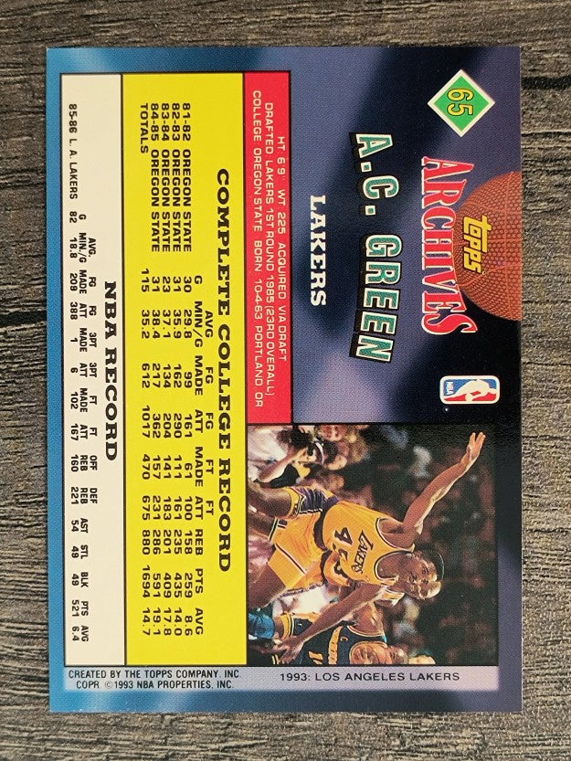 1992-93 Topps Archives #65 A.C. Green